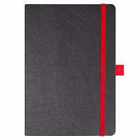Блокнот Flexy Forest Urban Soft leather  А5, недатированный, с резинкой и петлей для ручки, в гибкой обложке, черно-красный