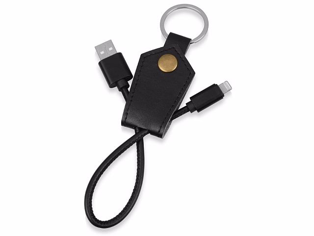 Кабель-брелок USB-Lightning Pelle, черный Кабель-брелок USB-Lightning Pelle, черный