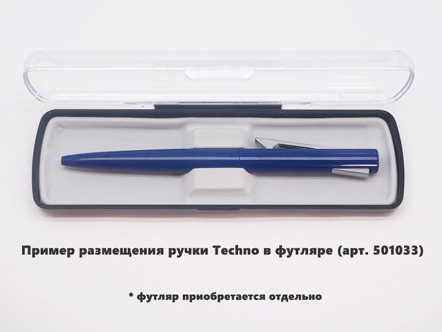 Ручка шариковая, пластиковая, металлическая, синяя/серебристая, Techno Requis