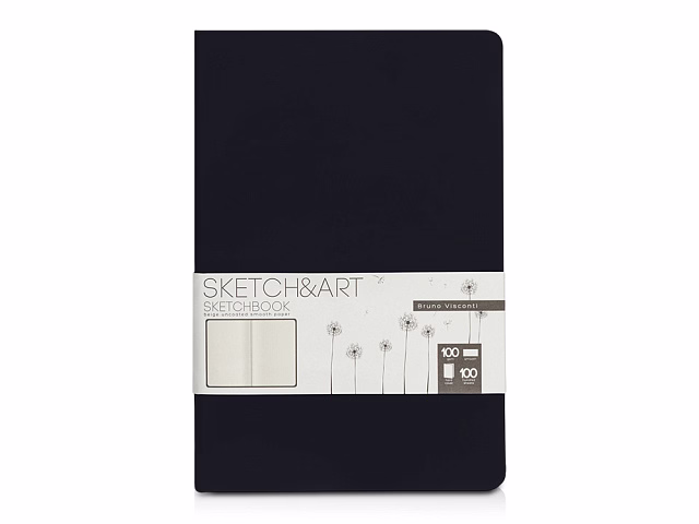 Скетчбук Sketch & Art в твердом переплете 143х216 мм, 100 л. черной бумаги 100 г/м2, черный Скетчбук Sketch & Art в твердом переплете 143х216 мм, 100 л. черной бумаги 100 г/м2, черный