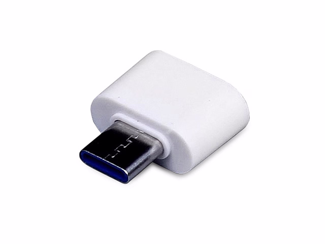 Универсальный адаптер USB Type-C папа Type-A мама, белый Универсальный адаптер USB Type-C папа Type-A мама, белый